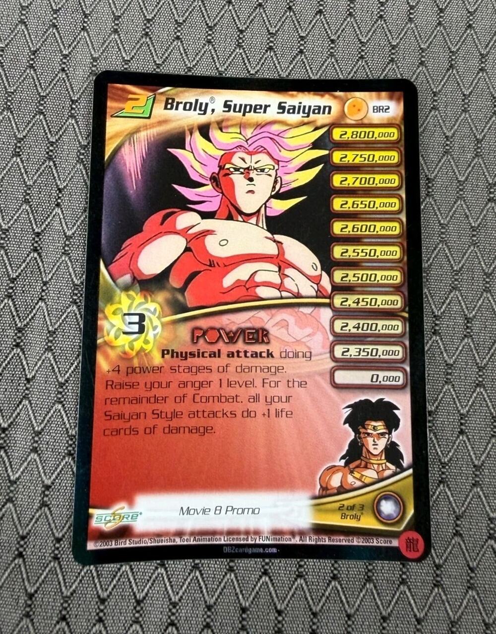 DBZ CCG Dragon Ball Z Broly Super Saiyan LV2 BR2 Movie Promo Score